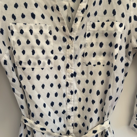 Old Navy Women Blue & White polka dot dress 3/4 Sleeves SZ XS - Picture 5 of 11